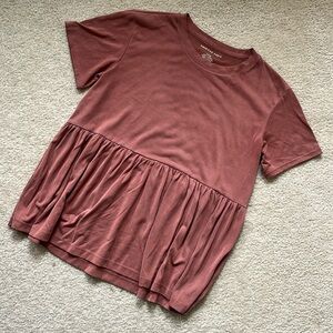 Dusty rose small babydoll tee